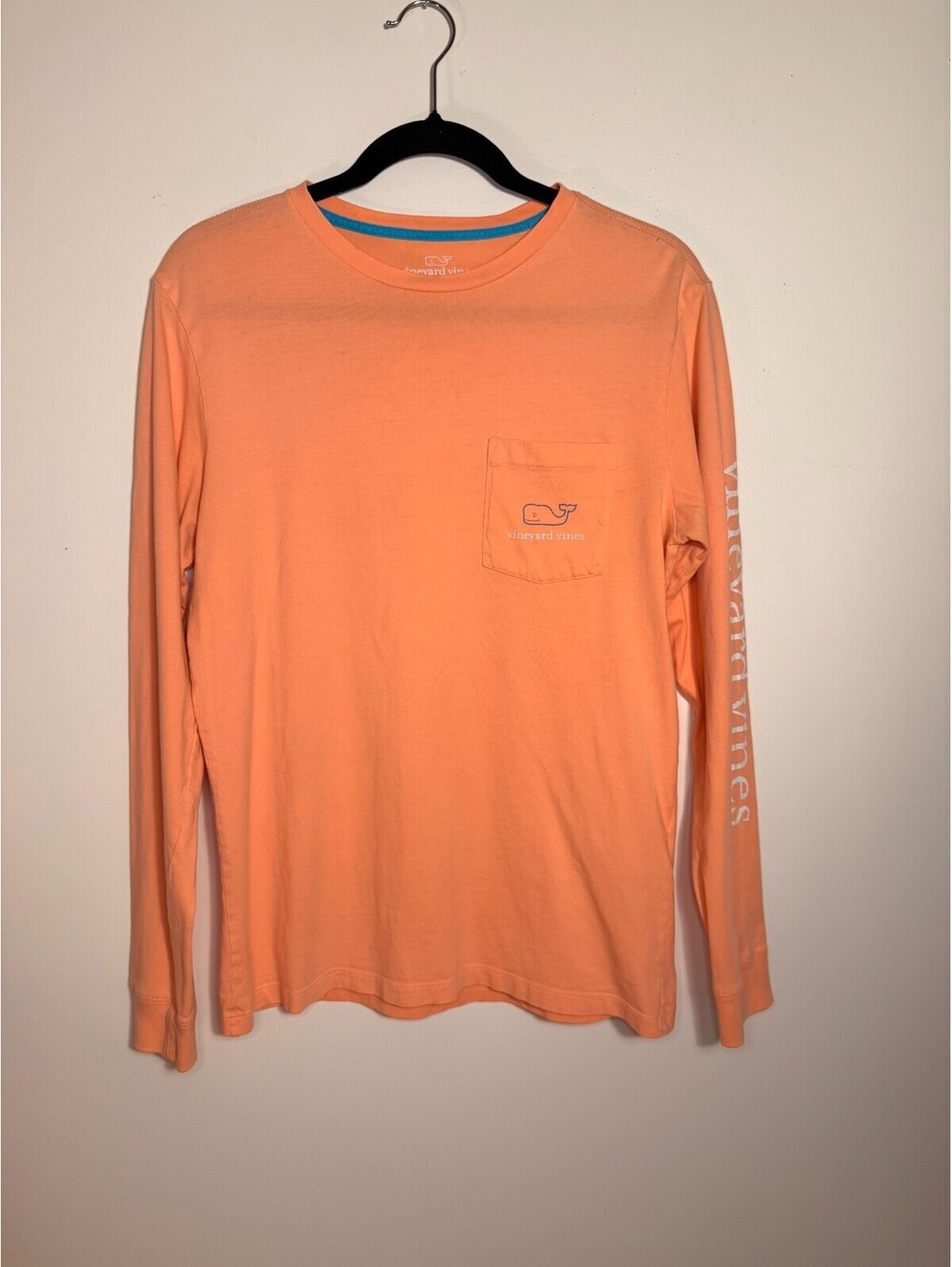 Vineyard Vines Long Sleeve with Pocket Men's XS - Orange/Coral with Blue Logo